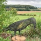 Oseau en ville, une sculpture de fil de fer