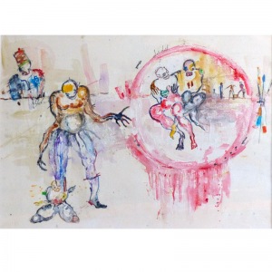 peinture de dominique zinkpe, une plongée dans son univers et ses personnages andromorphes